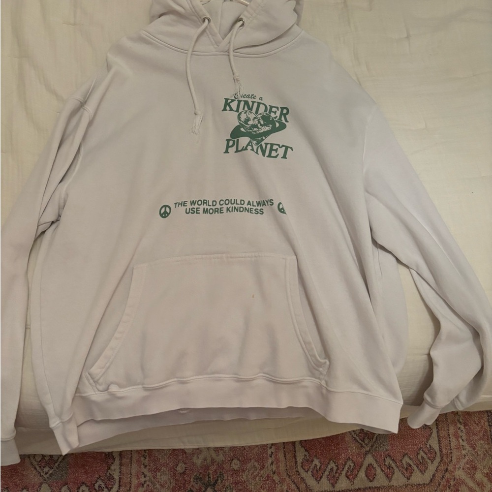 White Hoodie with Green Graphic